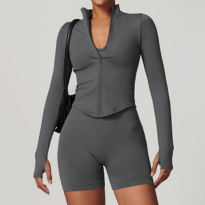 Yoga Jacket Women fitted fitness top quick dry