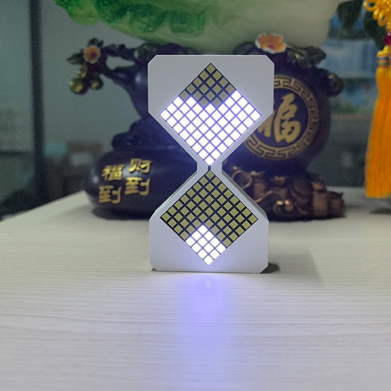 Cyber-style LED electronic sand timer: gravity-sensing, tech decompression toy