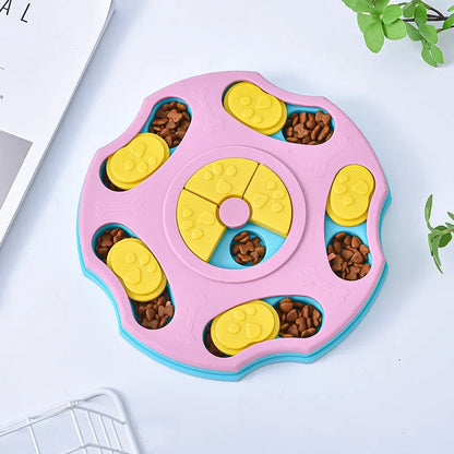 IQ Food Dispenser Slowly Eating NonSlip Bowl Pet Cat Dogs Training Game