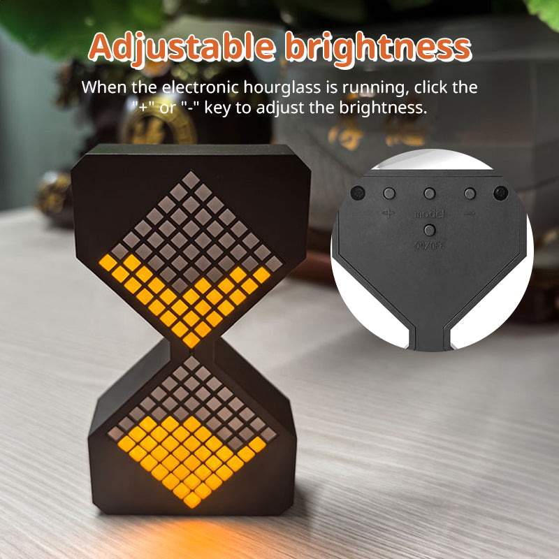 Cyber-style LED electronic sand timer: gravity-sensing, tech decompression toy