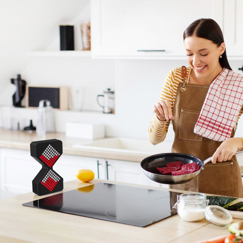 Cyber-style LED electronic sand timer: gravity-sensing, tech decompression toy