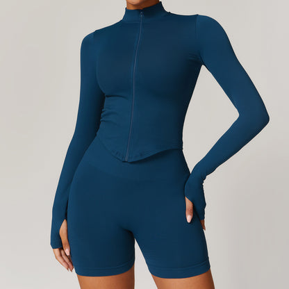 Yoga Jacket Women fitted fitness top quick dry