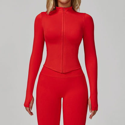 Yoga Jacket Women fitted fitness top quick dry